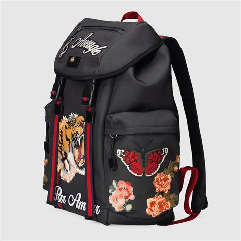 gucci embroidered backpack replica|authentic gucci backpack.